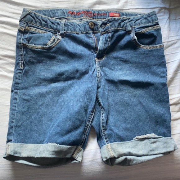 ARIZONA Jean Co Adjustable Waist Shortie Girls Shorts Size 10 Plus Blue Denim